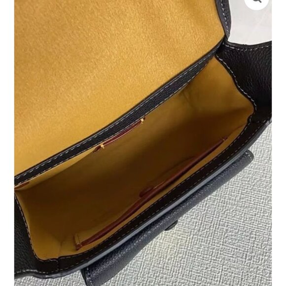 NEW WITH TAGS!  Coach Pebble Leather Black Tabby Messenger 19 - Picture 6 of 8